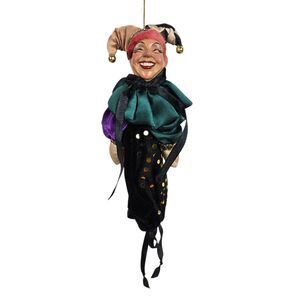 Katherine's Collection Wayne Kleski Jester Puppet Ornament 6.5" Green Purple